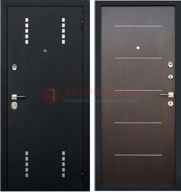 Черная металлическая дверь с порошковым окрасом ДП-62 в Сертолово