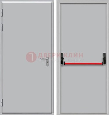 Белая металлическая противопожарная дверь с длинной ручкой ДПП-14 в Сертолово