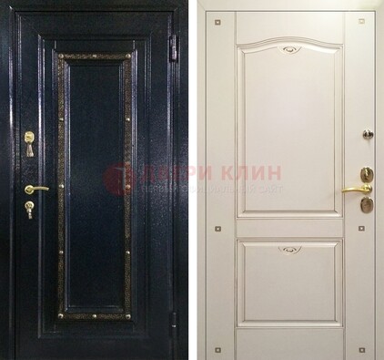 Парадная дверь с золотистым декором ДПР-3 в квартиру в Сертолово
