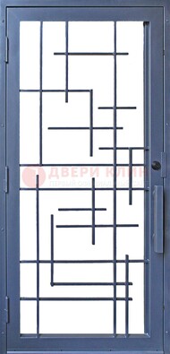 Современная железная решетчатая дверь синяя ДР-31 в Сертолово