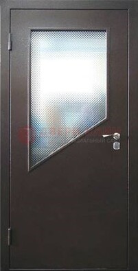 Стальная дверь со стеклом ДС-5 в кирпичный коттедж в Сертолово