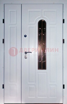 Входная дверь Винорит со стеклом в белом цвете ДСК-277 в Сертолово