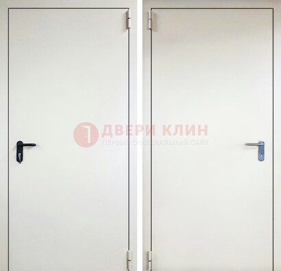 Белая железная техническая дверь ДТ-16 в Санкт-Петербурге