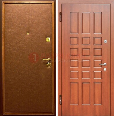 Коричневая входная дверь с винилискожей ДВ-16 в Сертолово