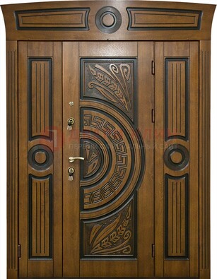 Парадная входная дверь с виноритом и узором ДВТ-194 в Сертолово