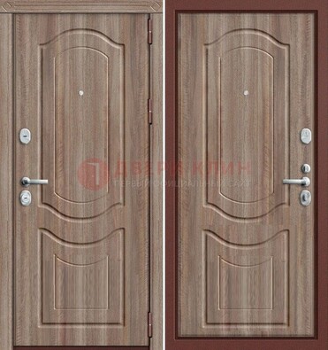 Коричневая металлическая дверь с виноритом ДВТ-26 в Сертолово