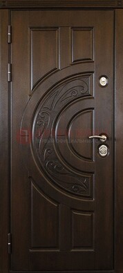 Темная стальная дверь с виноритом и рисунком ДВТ-28 в Сертолово