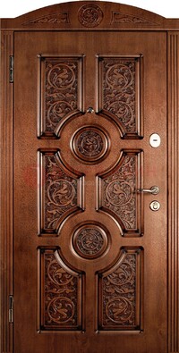 Коричневая входная дверь с виноритом ДВТ-41 в Сертолово
