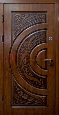 Коричневая металлическая дверь с виноритом ДВТ-42 в Сертолово