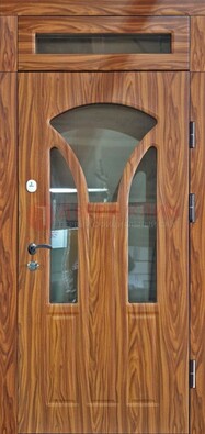 Коричневая классическая входная дверь с виноритом ДВТ-66 в Сертолово