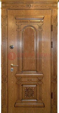 Коричневая железная дверь с виноритом Золотой дуб ДВТ-67 в Сертолово