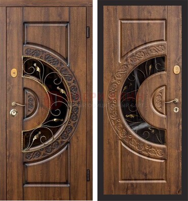 Металлическая дверь с виноритом и панелью Золотой Дуб ДВТ-71 в Сертолово