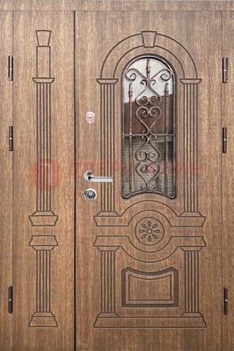 Железная классическая дверь с терморазрывом и рисунком ДВТ-77 в Сертолово