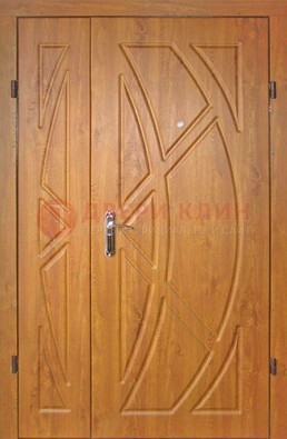 Полуторная металлическая дверь с МДФ золотой дуб ПЛ-17 в Сертолово