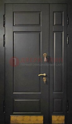 Черная полуторная железная дверь для частного дома ПЛ-2 в Сертолово